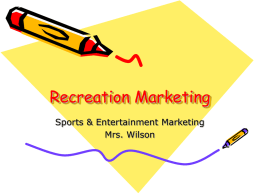 PowerPoint presentation on "recreation marketing.