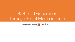 B2B lead generation in India through Social media