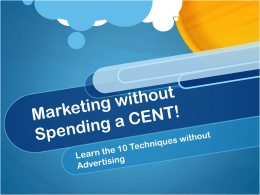 10 Marketing Techniques without spending a cent
