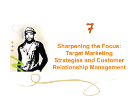 Target Marketing Strategies and Customer Relationship Management