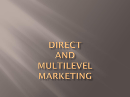 Direct and Multilevel Marketing