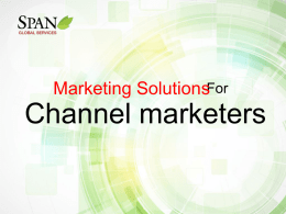 Marketing Solutions For Channel Marketers