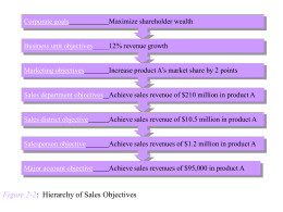 Figure 2-2: Hierarchy of Sales Objectives
