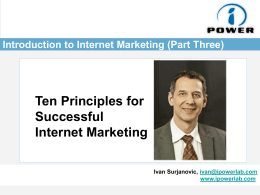 Introduction to Internet Marketing (Part Three)