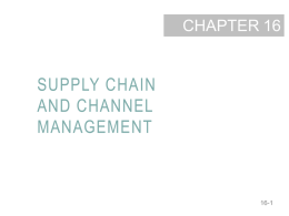 Supply Chain and Channel Management