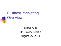 Overview of Business Marketingx