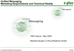 Unified Messaging Marketing Requirements and Technical