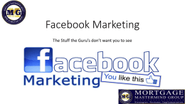 Facebook Marketing - Mortgage Mastermind Group