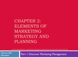 Elements of Marketing Strategy and Planning