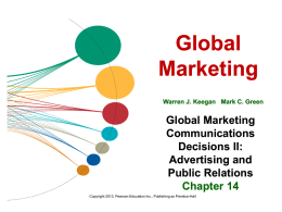 Global Marketing Warren J. Keegan Mark C. Green Global