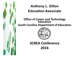 Tony Dillon`s Presentation at our 2016 SCBEA Annual Convention!