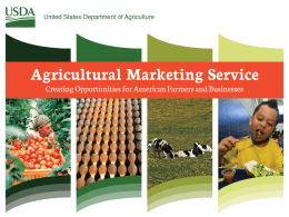 USDA AMS presentation: Why Local Food Matters