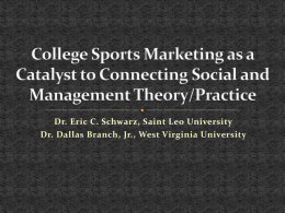 College Sports Marketing as a Catalyst to Connecting Social and