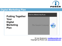 Bonus Lesson – Digital Marketing Plan