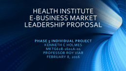 health institute e-business market leadership proposal