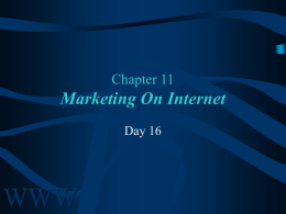 Chapter 11 Marketing On Internet