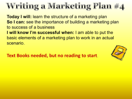 Marketing Plan #4x
