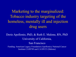 Marketing to the marginalized: tobacco industry targeting of the