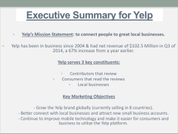 Executive Summary for Yelp