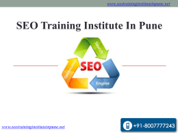SEO Training Institute In Pune is one of the leading
