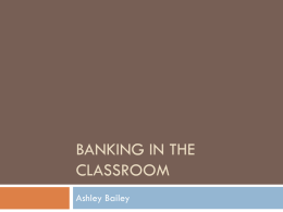 Banking in the Classroom - University of West Georgia