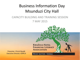 Business Information Day Msunduzi City Hall