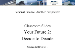 Decide to Decide - Personal Finance