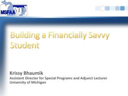 Building a Financially Savvy Student