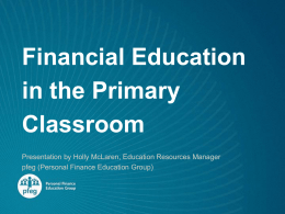 Financial Education in the primary classroom