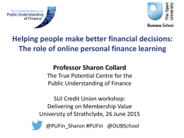 Helping people make better financial decisions: The role of online