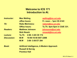 Notes 1: Introduction to Artificial Intelligence