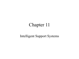 Chapter 11: Intelligent Support Systems