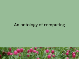 An ontology of computing - Villanova Department of Computing