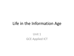 Lesson 7 - Life in the Information Age