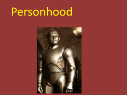 Lecture 7: Personhood