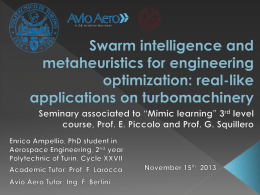Swarm intelligence and metaheuristics for engineering