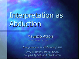 Interpretation as Abduction