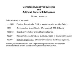 Complex (Adaptive) Systems and Artificial General Intelligence