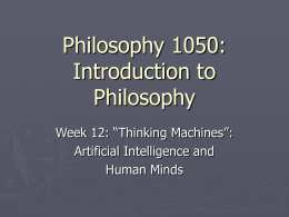 Philosophy 1050: Introduction to Philosophy