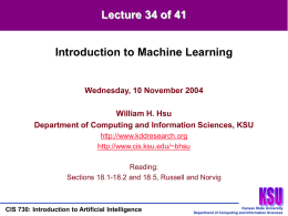 CIS 730 (Introduction to Artificial Intelligence) Lecture