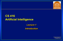 lecture01 - University of Virginia, Department of Computer Science