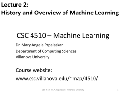 lecture 2 not ready - Villanova Department of Computing Sciences
