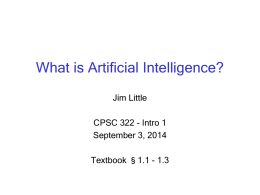 What is AI? - UBC Department of Computer Science