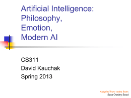 AI - Philosophy and Ethics - Computer Science Department