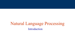 Natural Language Processing ?