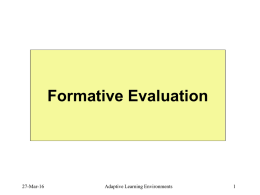 Formative Evaluation