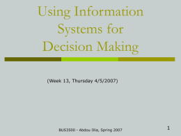 IS for decision making