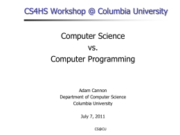 CSvsCP - Columbia University