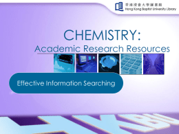 chemistry - Hong Kong Baptist University