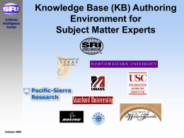 Knowledge Base Authoring Environment fro Subject Matter Experts